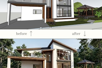 turn your sketchup or revit model into a photorealistic architectural render