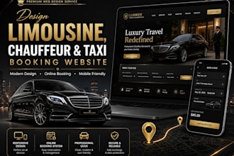 design limousine, chauffeur website and taxi booking website