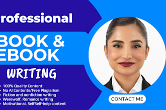 do book and ebook ghostwriting, books and ebook writing, cookbook ghostwriter
