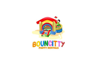 design bounce house party rentals logo