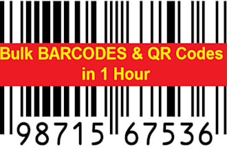 provide high quality, print perfect barcodes from excel data, fast turnaround