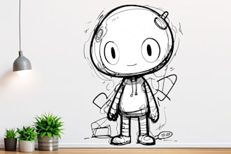 do doodle line art illustration doodle character graffiti