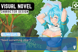 draw visual novel character designs for game art 2d anime chibi style rpg