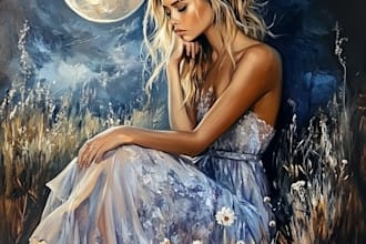 create a digital oil painting portrait