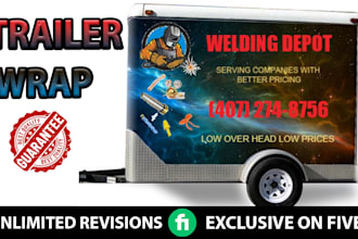 do professional box trailer, long trailer, gaming trailer wrap design