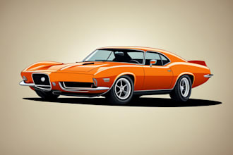 make vector car illustration in cartoon style