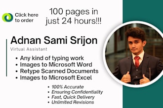 retype scanned documents, images to ms word within 24 hours