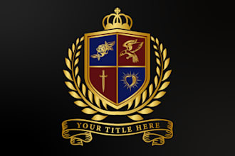 create vintage emblem family crest heraldic shield coat of arms logo