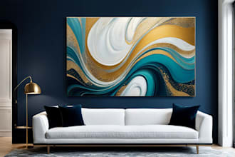 draw a luxury abstract piece of art