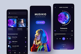 develop record label app, ai dj app, beat maker, auto tune, music streaming app