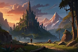 create environment concept art and background