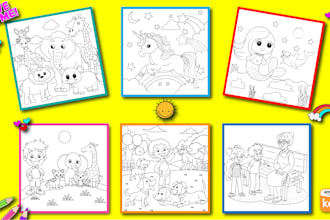 design bold and easy coloring book pages for kids and adults