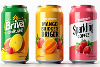 do design creative beer label, energy drink, juice and colas