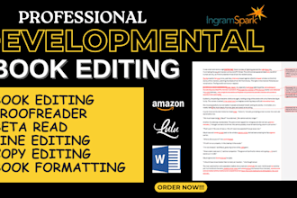 do book formatting, developmental edit, proofread fiction novel story, romance