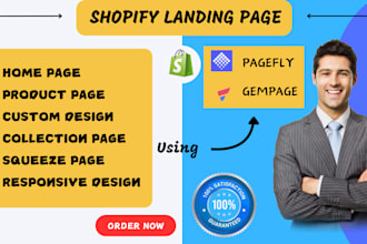 custom shopify landing page, gempage, pagefly
