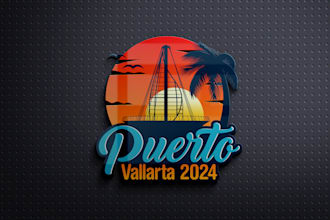 make a modern beach and outdoor travel logo design