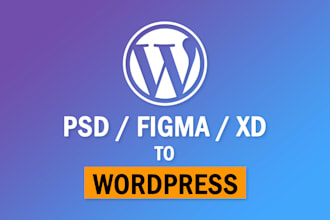 convert PSD, figma, xd to wordpress design