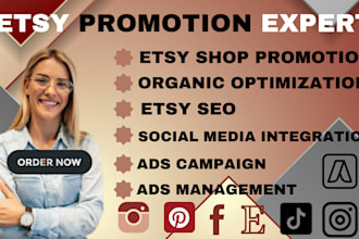 do etsy promotion, pinterest marketing, facebook ads, google ads, tik tok shop