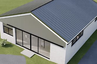 do 3d cgi barn dominium and barn pole design with 3d rendering