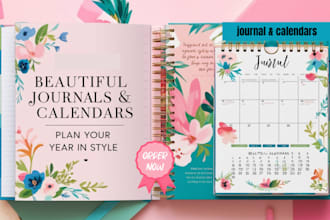 be a professional journal design calendar custom fillable PDF kdp coloring book