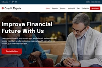 design credit repair website, finance, investment, accounting, insurance website