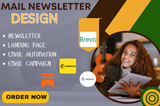 setup email newsletter on , beehiiv, brevo, mailchimp, substack landing page