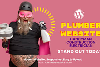 create plumber, handyman, roofing,construction, plumbing website