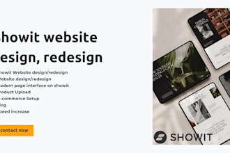 design or redesign showit website cuztomize template, showit SEO, showit expert