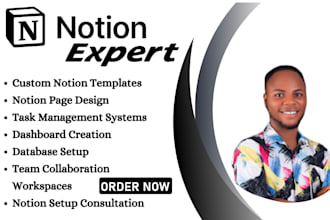 do customized notion dashboard with good notion template design and planner