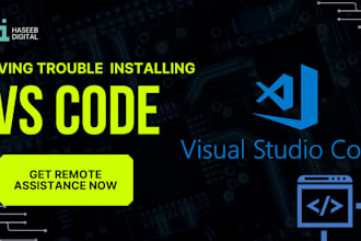 help you remotely to install and debug the issues of vs code on your system