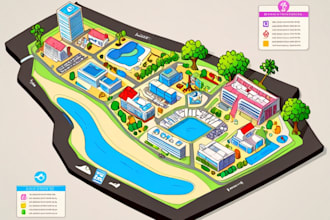 design a map or a site plan vector illustration