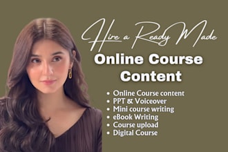 write your online course, training manual, voiceover, manual instructional, ppt