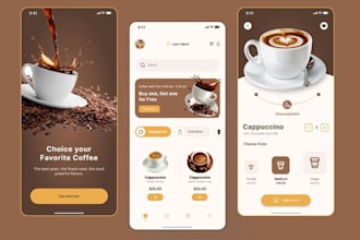 build coffee delivery app, ice cream app, coffee app, cafe finder app