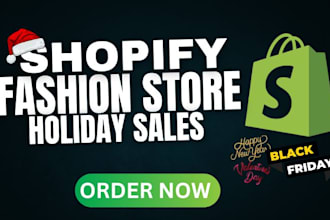 design a fashion shopify store festive christmas valentine shopify landing page