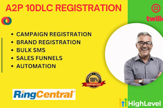 a2p 10dlc registration on gohighlevel twilio and bulk sms IVR, ringcentral