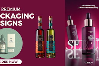 do premium and elegant product packaging box design, box design with brand logo