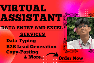 do data entry, prospect list, copy paste, data typing, file conversion and more
