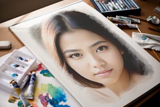 draw your portrait into digital pencil art