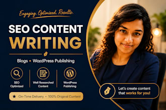write and publish SEO optimized blog posts on wordpress