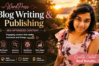 write and publish SEO optimized blog posts on wordpress