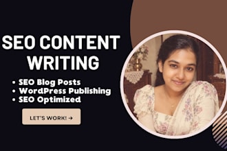 write and publish SEO optimized blog posts on wordpress