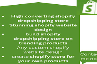 setup shopify store,dropshipping website with ai automation