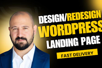 design, redesign wordpress landing page with elementor, divi, thrive architect