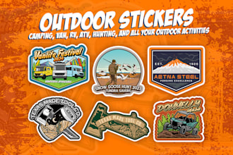 create custom outdoor theme stickers for your brand