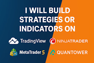 build strategy or indicator on tradingview, ninjatrader, ctrader, mt5, quantower