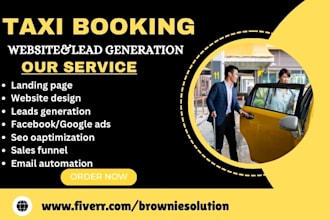 design taxi booking website chauffeur, vtc, limo website limousine, taxi website