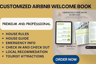 design a professional custom airbnb welcome book for your vacation  rental