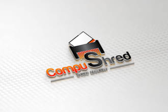 make a minimalist computer shredding logo design  your brand