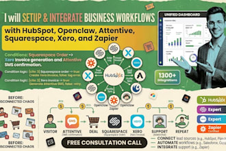 setup openclaw hubspot marketing attentive squarespace xero zapier automation