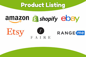 list and add products on amazon, etsy, shopify, wayfair, ebay and faire